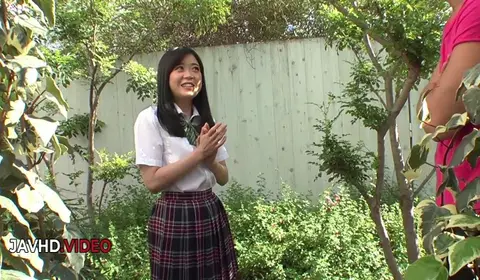Runa Mizuki's backyard dildo play with a naughty twist