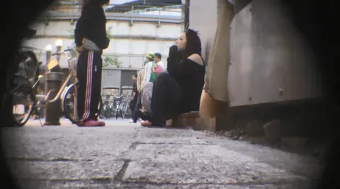 Japanese Girl Spitting out Gum 01